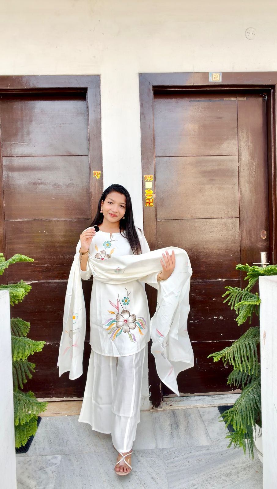 handpainted coord with dupatta