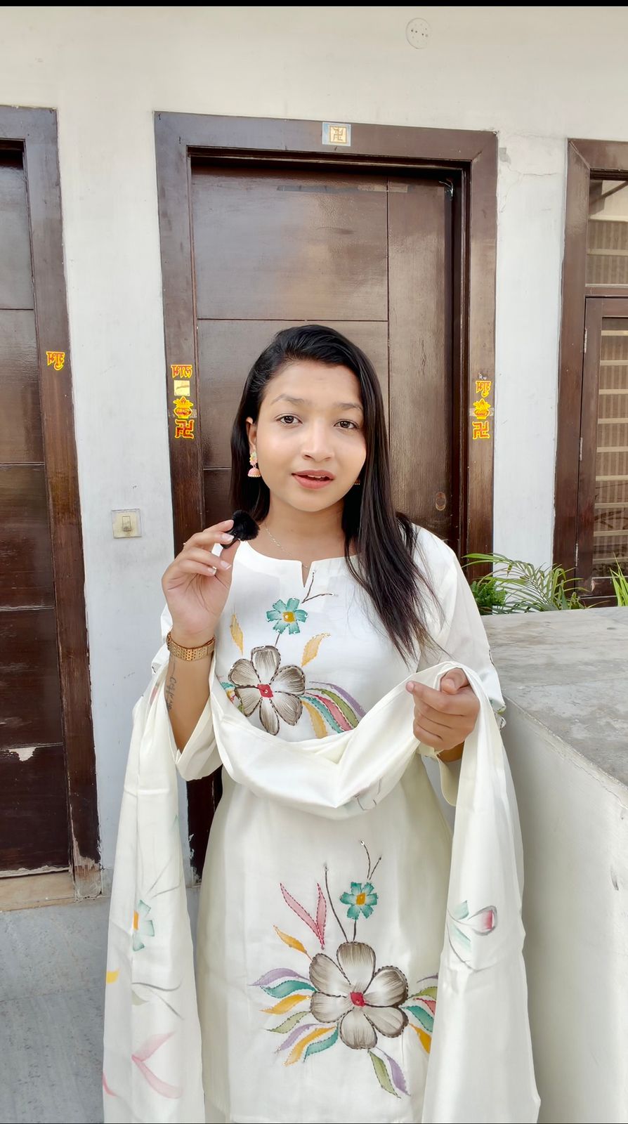 handpainted coord with dupatta