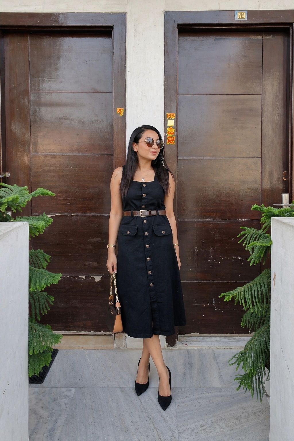 DENIM DRESS WITH BELT